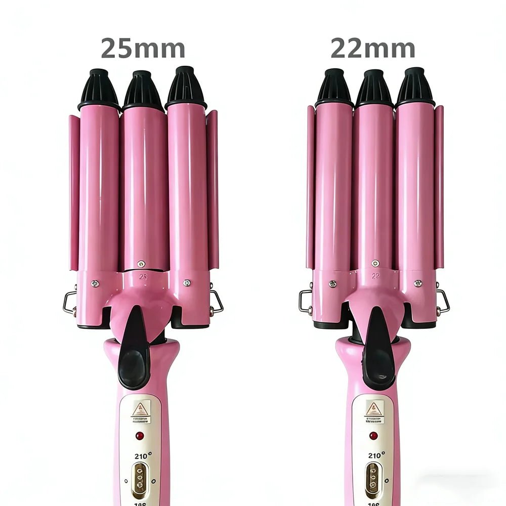 Fer à friser professionnel triple cylindre en céramique – Coiffage ondulé 110 - 220V - Lipsy Hair
