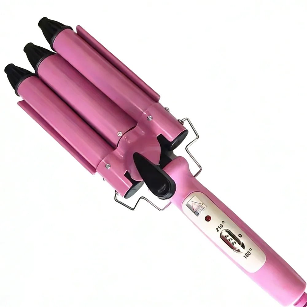 Fer à friser professionnel triple cylindre en céramique – Coiffage ondulé 110 - 220V - Lipsy Hair