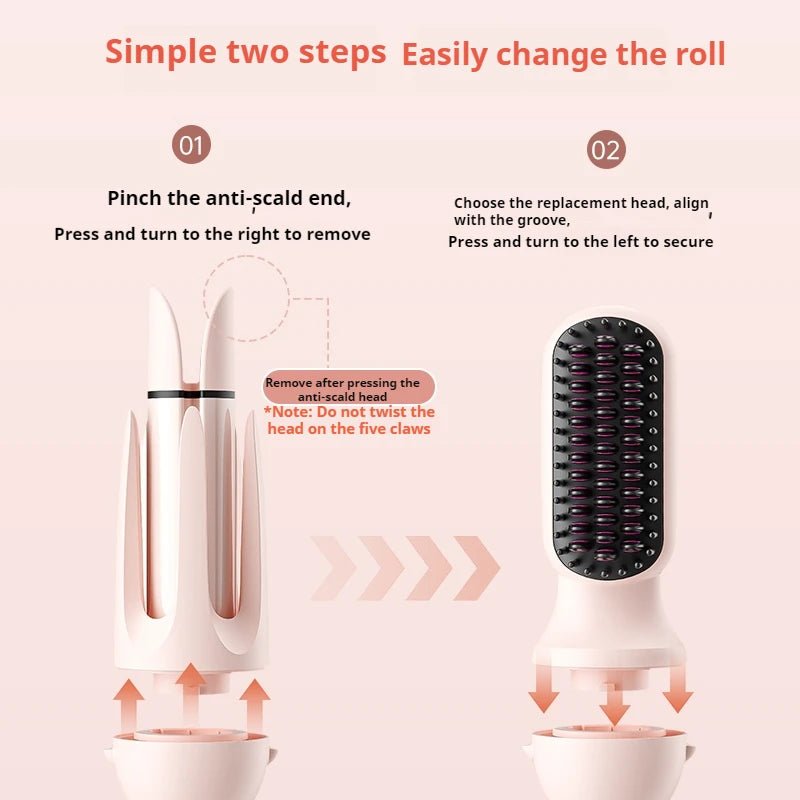 Lisseur et Boucleuse Multi‑en‑1 – Brosse Automatique 3‑en‑1 - Lipsy Hair