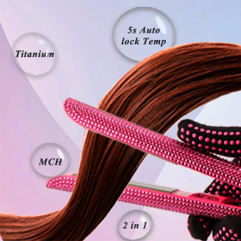 Lisseur professionnel titane 25 mm avec strass & écran LCD - Lipsy Hair