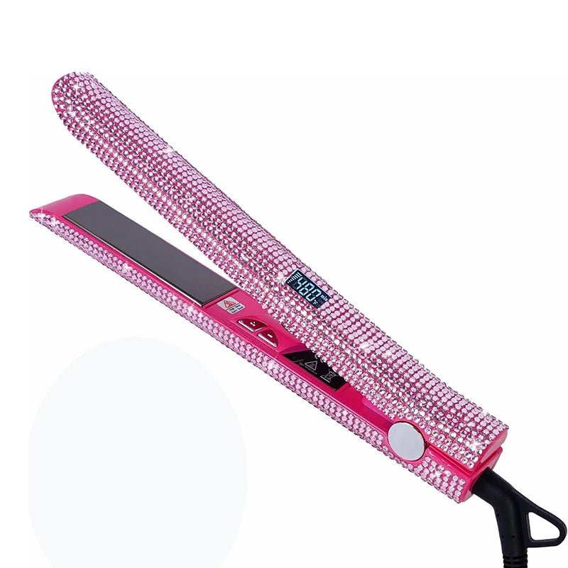 Lisseur professionnel titane 25 mm avec strass & écran LCD - Lipsy Hair