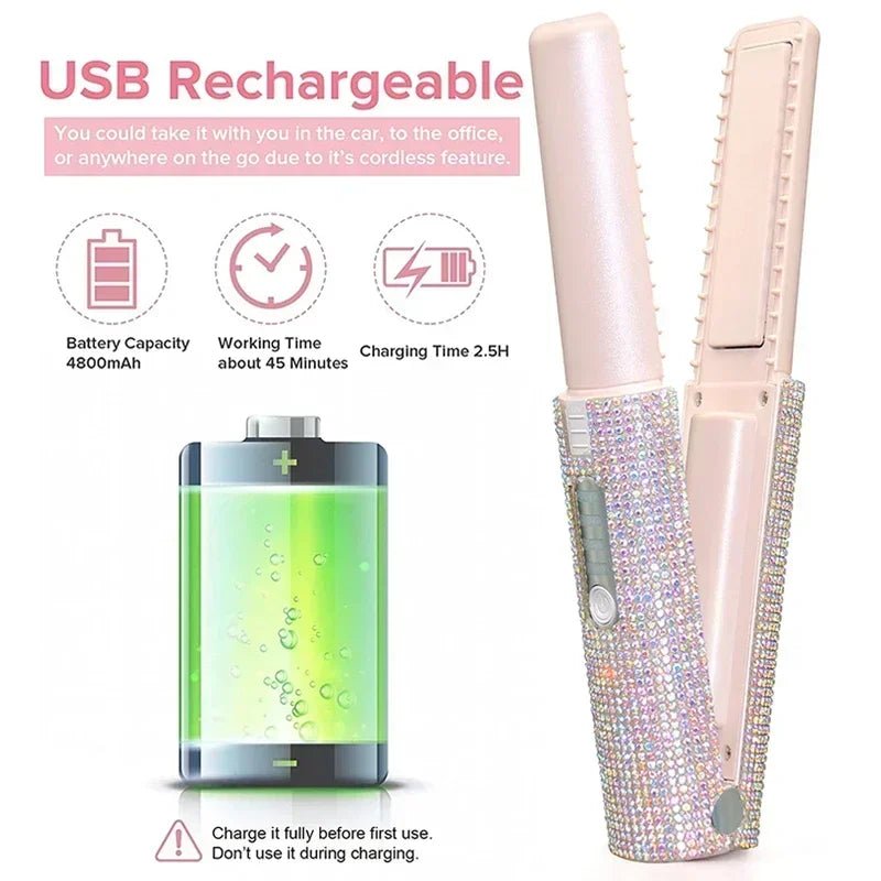 Lisseur sans fil 2 - en - 1 strass - Lipsy Hair
