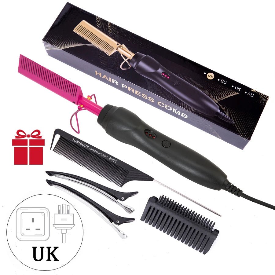 Peigne chauffant professionnel 3 - en - 1 pour lissage et boucles - Lipsy Hair