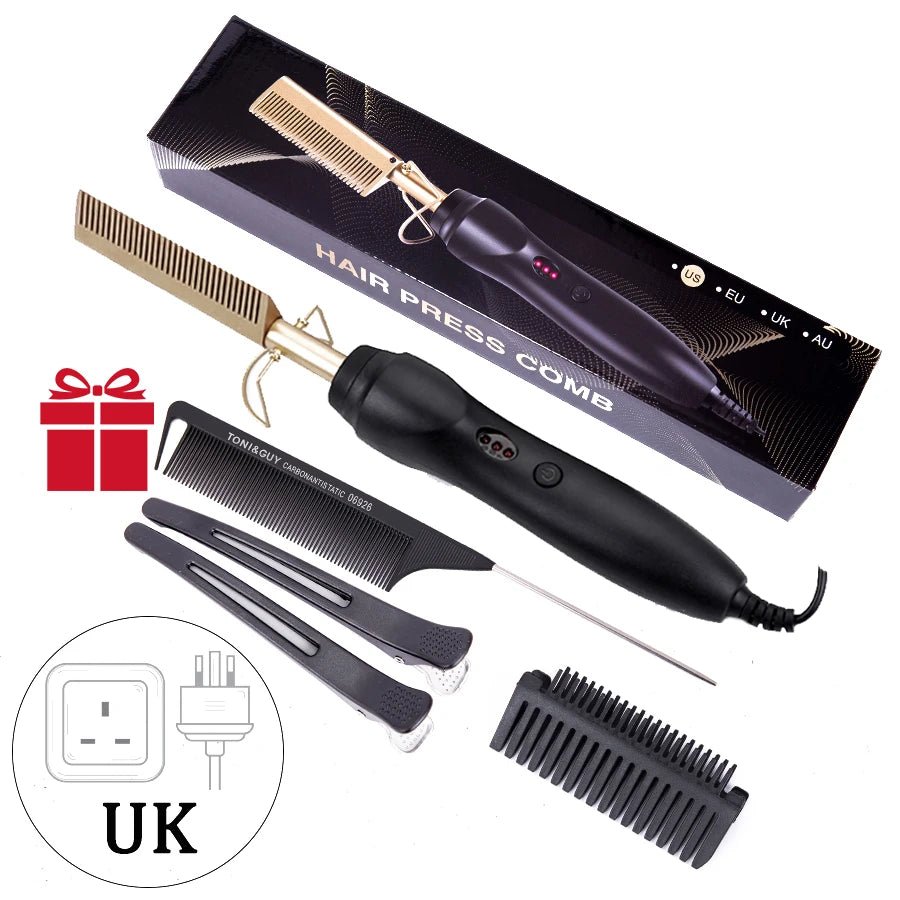 Peigne chauffant professionnel 3 - en - 1 pour lissage et boucles - Lipsy Hair